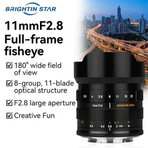 Brightin Star 11mm F2.8 MF Fisheye Lens for Leica Panasonic Sigma L-Mount Camera - Picture 1 of 11