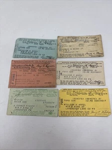 Tarjetas de registro de vehículos de motor antiguas Departamento de ingresos de PA - Imagen 1 de 4