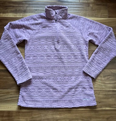 Pullover polar con textura rosa 1/4 cremallera Eddie Bauer para mujer ligero talla XS Foto 1 de 4