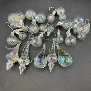 12 adornos navideños de plástico iridiscente de colección remates gotas lágrimas acabado AB - Imagen 1 de 10