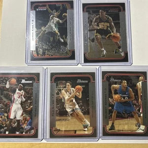 2003 Topps Bowman 5 card Basketball  Lot Ben Wallace, Pau, Kidd, Arenas, Artest  - Picture 1 of 2