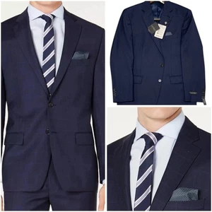 Lauren Ralph Lauren Blazer Men 43R Jacket Blue Windowpane Classic Fit Brand New - Picture 1 of 9