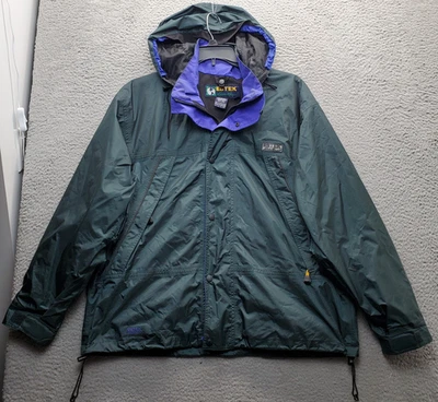 Eddie Bauer Ebtek Waterproof Ripstop Jacket Mens Large Green Fleece Lined Hooded - Image 1 of 4