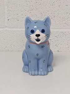 Otagiri Blue Cat Jug Pitcher Flower Japan Hand Crafted - Picture 1 of 9