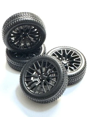 18” Black Enkei GT Wheels & Low Profile Tires 1/18 Scale For Diecast Models - Image 1 of 4