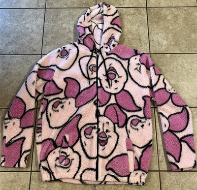 Chaqueta polar Piglet Winnie the Pooh para mujer mediana Sherpa cremallera completa Disney Foto 1 de 4