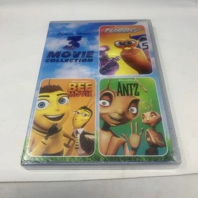 DreamWorks 3 Movie Collection: Turbo / Bee Movie / Antz (DVD) BRAND NEW - Image 1 of 2