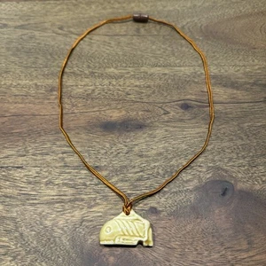 Vtg 1995 Free Willy 2 Mystical Whale Pendant Necklace Ceramic With Original Cord - Picture 1 of 6
