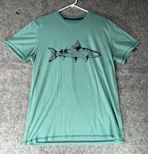 Camiseta Vineyard Vines Dunas Talla Mediana Para Hombres Pesca con Mosca Peces Gráfico Camisa Verde - Imagen 1 de 6