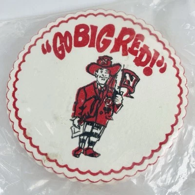 Vintage Nebraska Cornhuskers Harry Herbie Husker Go Big Red Paper Coasters Pack - Image 1 of 4