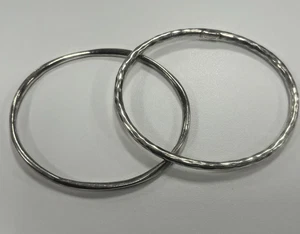 IPPOLITA 925 SILVER SMOOTH AND HAMMERED SQUIGGLE STACKING BRACELETS X 2, SIZE 4 - Picture 1 of 5