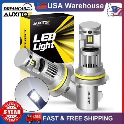 AUXITO 6000K Super White 9007 HB5 LED Headlight Bulbs High Low Beam Kit Headlamp - Image 1 of 4