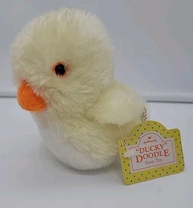 VTG Rare Hallmark Cards 5" Pale Yellow Ducky Doodle Sewn Toy Plush Soft Toy 1983 - Picture 1 of 19