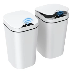 2 Pack Automatic Small Bathroom Trash Can with Lid - 2.5 Gallon Touchless Ele... - Picture 1 of 7