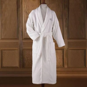 Monogrammed Hammacher Schlemmer Genuine Turkish Cotton Luxury Bathrobe White XXL - Picture 1 of 16