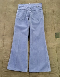 Vintage 1970s Sears Rough Riders Baby Blue Flare Leg Pants Children's Sz 10 - Picture 1 of 11
