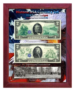 Historic U.S. Currency 1914 Series Designs Set 2 Modern $2 Bill Currency Set - Picture 1 of 6