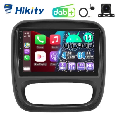 DAB+ 4+64GB 8Core CarPlay Android13 Autoradio Für Opel Vivaro B GPS Navi WIFI EQ - Bild 1 von 4