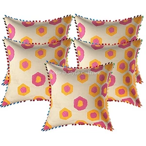 Cushion Cover Pillow Case Embroidered Ethnic Traditional Throw Decor Art Yoga - Picture 1 of 6