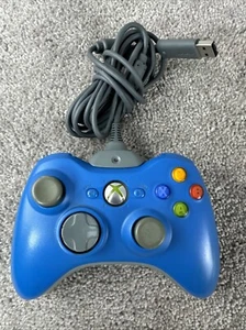 Wireless Rechargeable Blue Xbox 360 Controller w/ Charging Cable - Picture 1 of 4