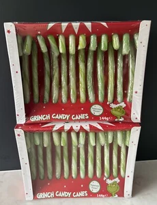 24 x Grinch Zuckerstangen süße Weihnachtsdeko Pfefferminzgeschmack 2 Boxen - Bild 1 von 6