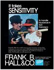 1985 Frank B Hall &amp; Co Print Ad, It Takes Sensitivity San Fran Baseball Kid Ump