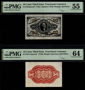 10c 3rd Issue U.S. Fractional Currency FRONT & BACK SPECIMEN SET! PMG GRADED! - Picture 1 of 2