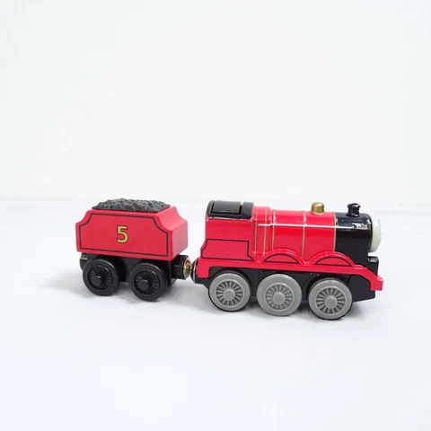 Thomas and Friends Wooden Railway Battery Operated James 2002 Train Engine Used Cover