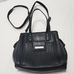Cathrine Malandrino Purse Black Faux Leather - Picture 1 of 19