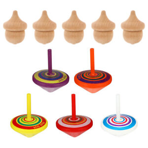 10pcs Painted Wooden Tops and Acorn Kids Party Favors Gifts