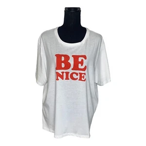 Ban.do NWT 2X Junior Plus White Be Nice Graphic T-shirt $29 #1602D - Picture 1 of 10