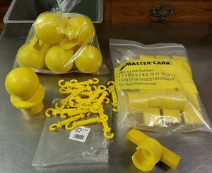 McMaster-Carr Yellow Polyethylene Chain Barrier Stanchion Parts Accessories Lot - Picture 1 of 6