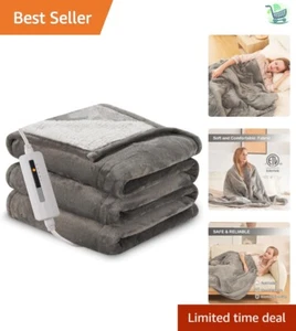 Premium Twin Electric Blanket 62" x 84" with Auto-Off Timer & Heavyweight Warmth - Picture 1 of 9