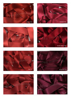 Alle Berisfords Rotwein Burgunderrottöne doppeltes Satinband hergestellt in UK ECO - Bild 1 von 4