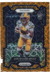2023 Prizm - Orange Lazer PRIZM Rookie Card #333 Dontayvion Wicks RC - Picture 1 of 2