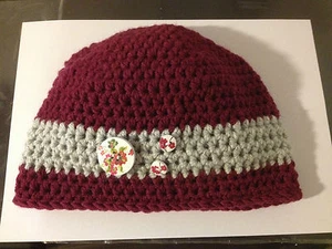 Mütze Häkelmütze Kindermütze Damenmütze Wintermütze Boshi Umfang 52-56cm M bordo - Bild 1 von 3