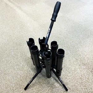 2025 DLIVE x HEDGEHOG Rod Stand FORCE Carbon 6-Holder All Black Limited Edition - Picture 1 of 6