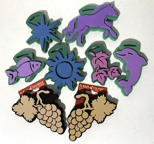 Chunky Stamps Lot Of 8 Foam Stamps Sun Star Ivy Leaf Animals Grapes NWT - Picture 1 of 6