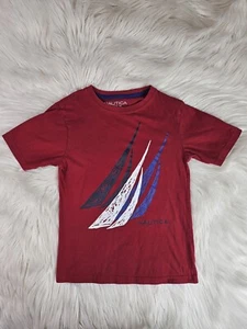 Boys Nautica T Shirt Size S(8) %100 Cotton Red - Picture 1 of 5