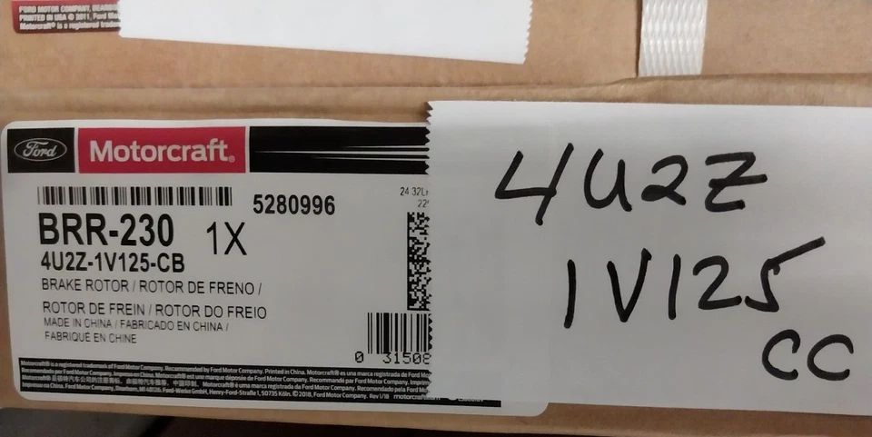 4U2Z-1V125-CB Genuine Ford Lincoln Mark LT 2004-2008 Left Right Brake Rotor Foto 1 de 1