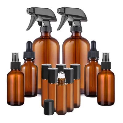 5-500ML Amber Glass Bottles Liquid Dropper Spray Reagent Essential Oils Bottle - image 1 of 4