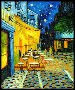 Vincent Van Gogh Café Terrace at Night Canvas Print Fridge Magnet 12x14 Large - Picture 1 of 2