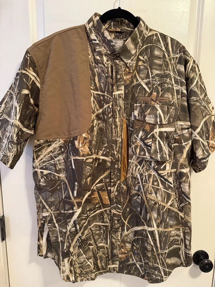 Beretta Men's Short Sleeve Shirt Brown Padded Hunting/Shooting NEW Sz XL - Image 1 of 4
