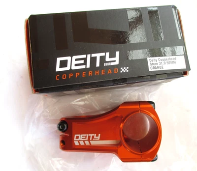 Nuevo vástago de bicicleta Deity Copperhead, naranja, 31,8 mm x 50 mm de longitud Foto 1 de 4
