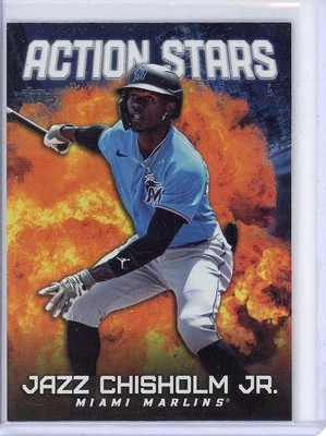 2023 Topps Update Series Jazz Chisholm Jr. Action Stars!! AS-30!! Miami Marlins! - Image 1 of 2