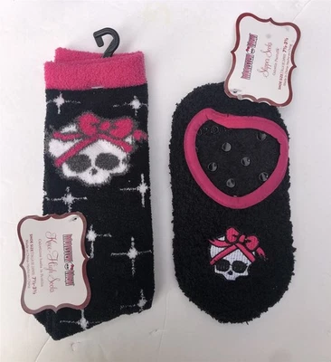 Monster High Lil Niñas 7.5-3.5 Vacaciones Skullette Felpa Hasta la Rodilla + Calcetines Zapatilla Foto 1 de 2