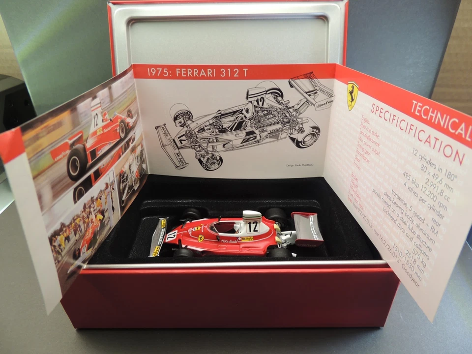 Cofanetto IXO Ferrari 312T - 1975 Niky Lauda Formula 1 modellino 1/43 Die Cast - Immagine 1 di 4