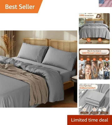 Sábanas King de algodón egipcio Ultimate Comfort 1000 hilos - Todas las estaciones Foto 1 de 4