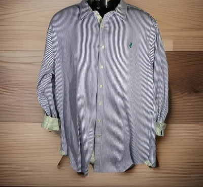 Thomas Pink Men's X-Large Blue Stripe Long Sleeve Dress Shirt Cotton Casual - Image 1 of 4