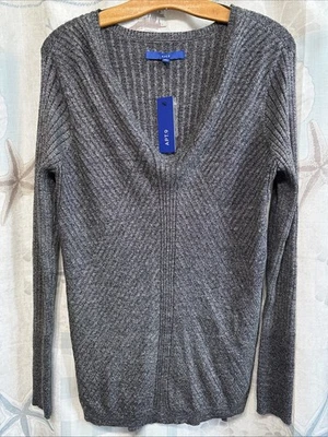 Suéter para mujer Apt9 manga larga negro cuello en V talla grande nuevo con etiquetas Foto 1 de 4